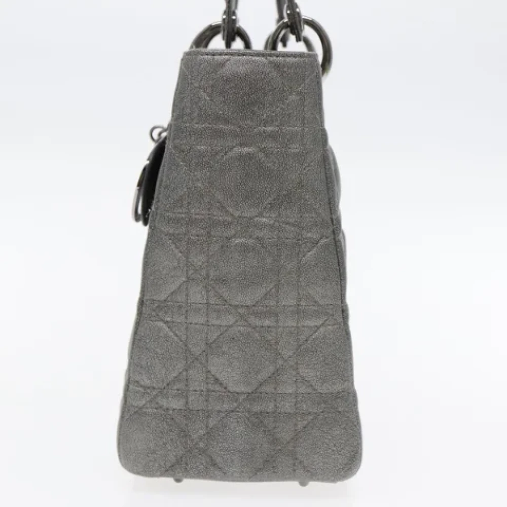 Dior Vintage Pre-owned Leather dior-bags Gray Dames
