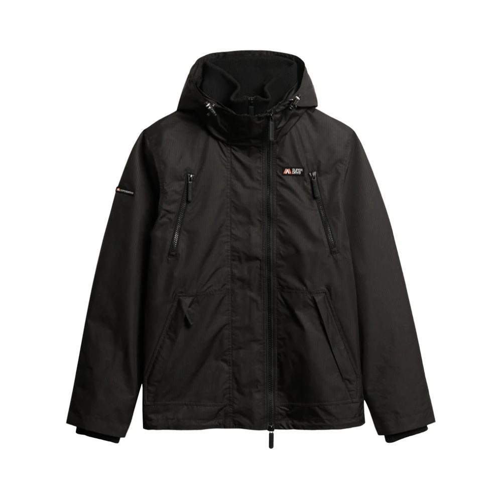 Superdry Men's Black Winter Jackets, S, Hooded Mountain Windbreaker