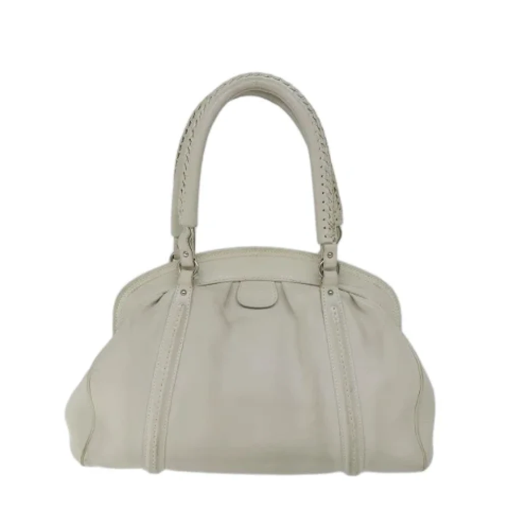 Dior Vintage Pre-owned Leather handbags White Dames