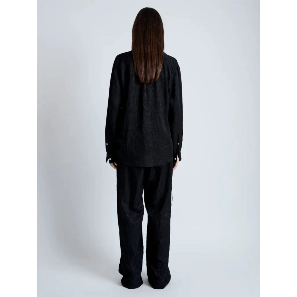 Proenza Schouler Gekreukelde Flou Hall Shirt Black Dames