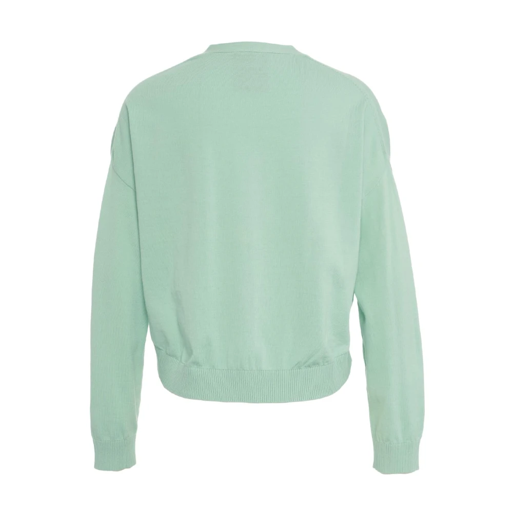 Semicouture Groene V-hals Gebreide Vest Green Dames