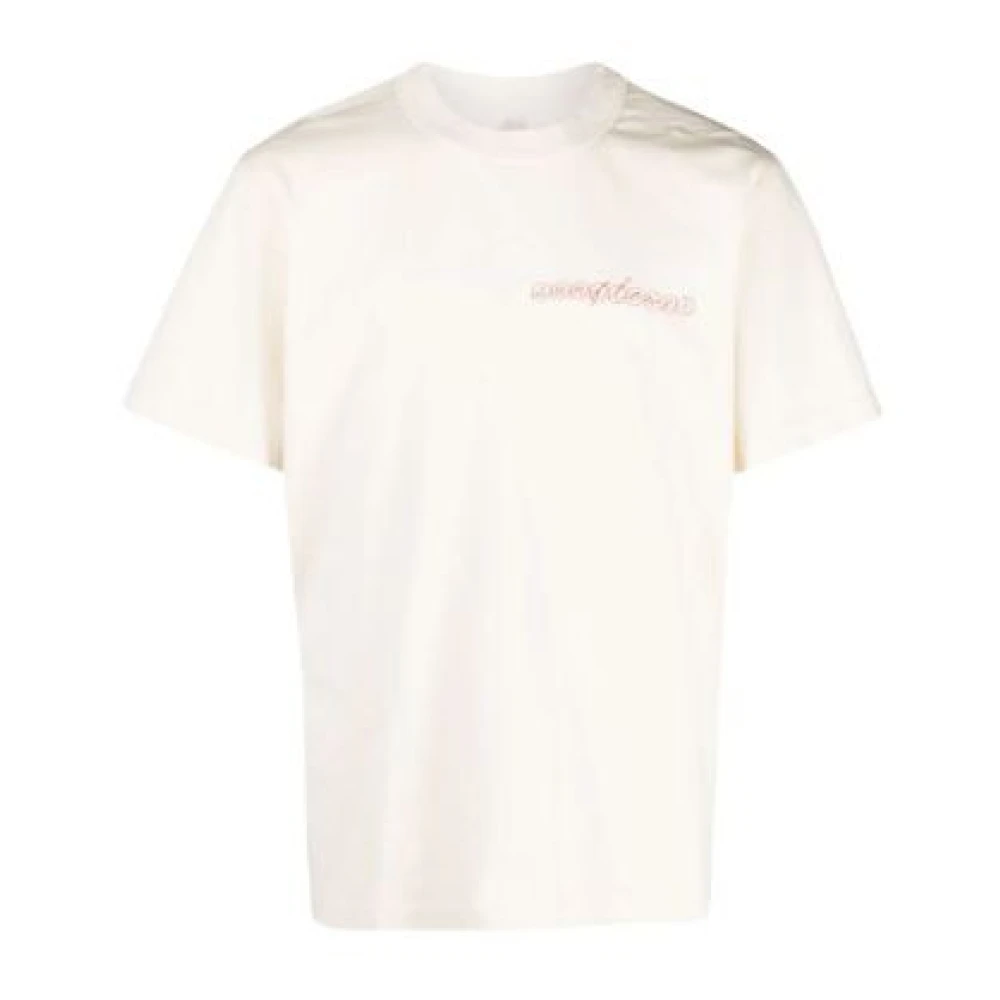 Sunflower Logo Print White T-Shirt Beige Heren