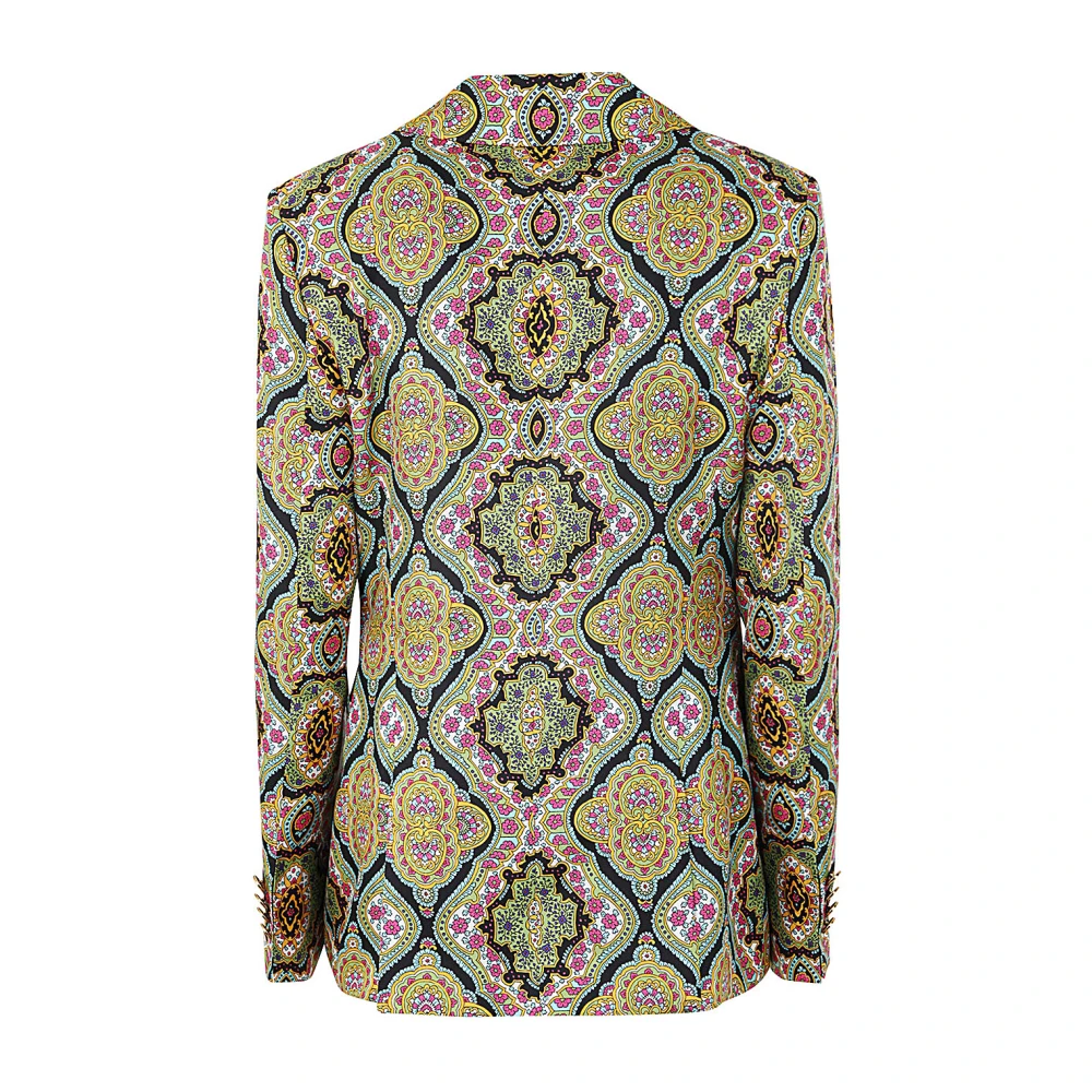 ETRO Multi Bedrukte Zijden Twill Jas Multicolor Dames