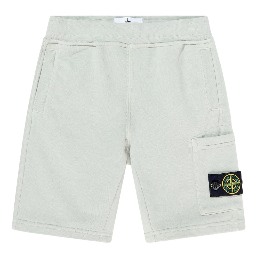 Stone Island Logo Pocket Shorts - Male - Shorts - Gray - 4 Y - Kids