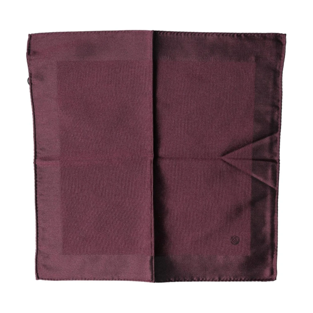 Dolce & Gabbana Men's Brown Logo Silk Square Handkerchief Scarf