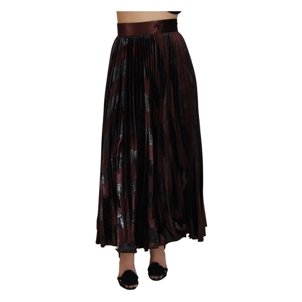 Dolce & Gabbana Elegante Maxi Rok met Hoge Taille Red Dames