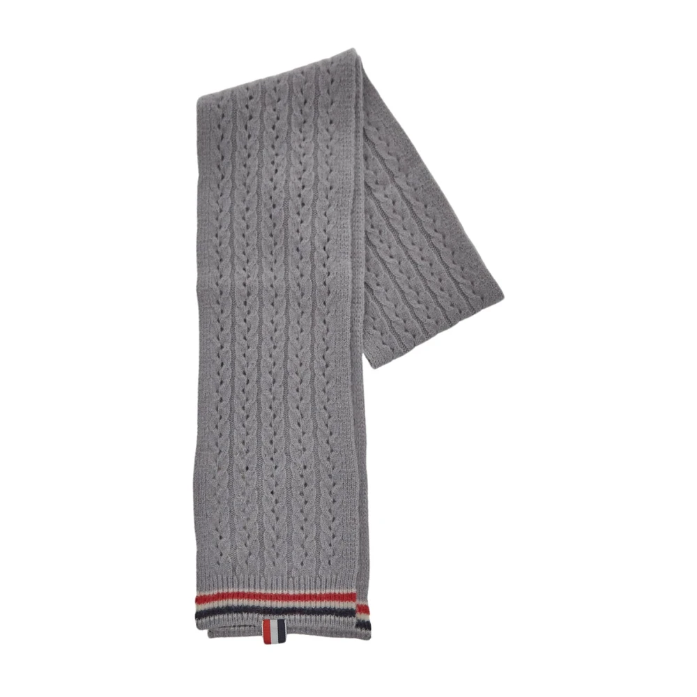 Thom Browne Lichtgrijze Cable Pointelle Sjaal Gray Dames