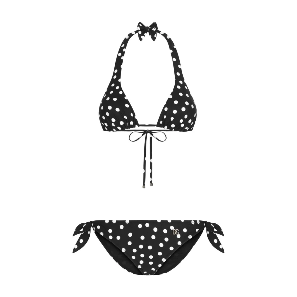 Dolce & Gabbana Polka Dot Bikini Set Black, Dam