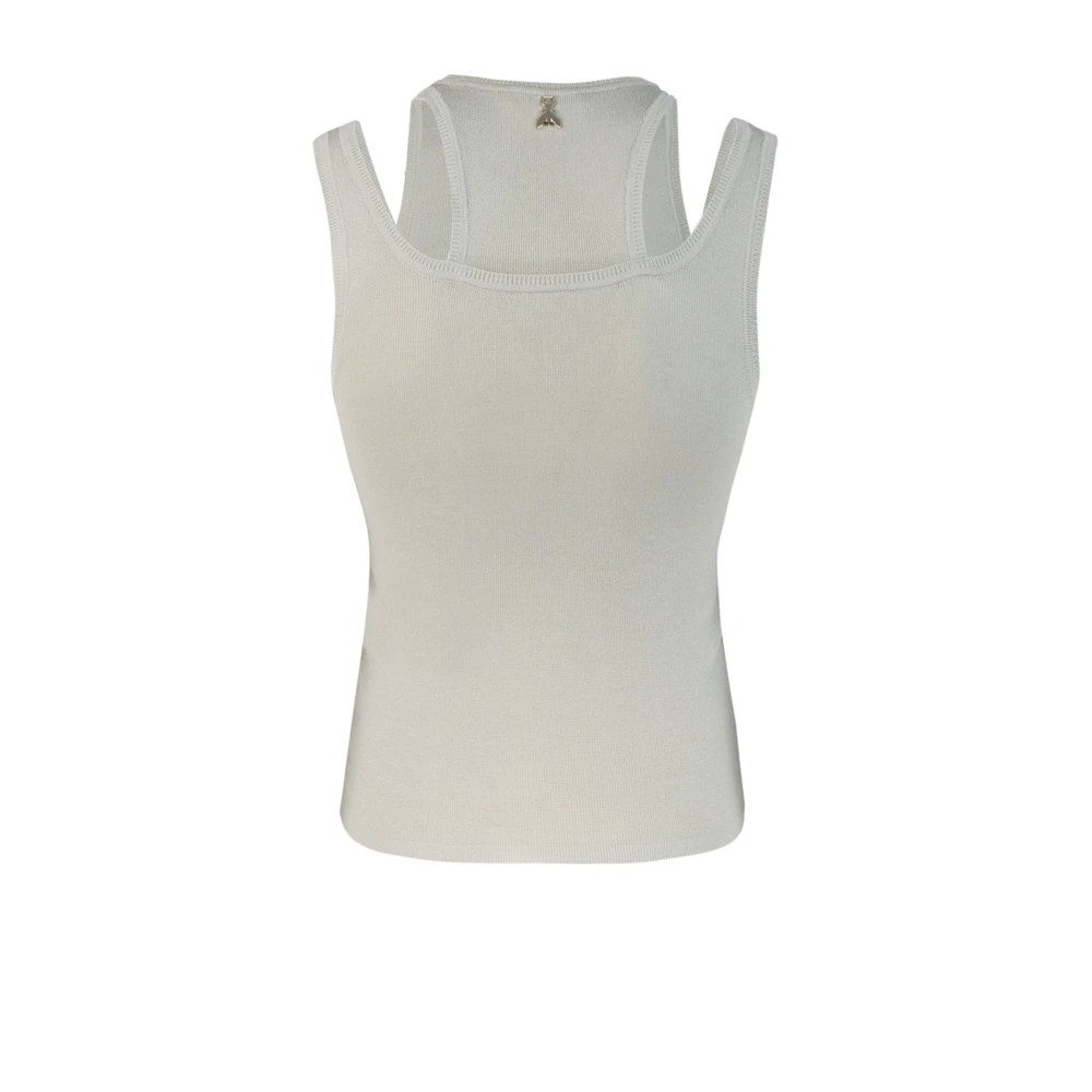 PATRIZIA PEPE Grijze Gebreide Top Dubbele Laag Reguliere Lengte Gray Dames