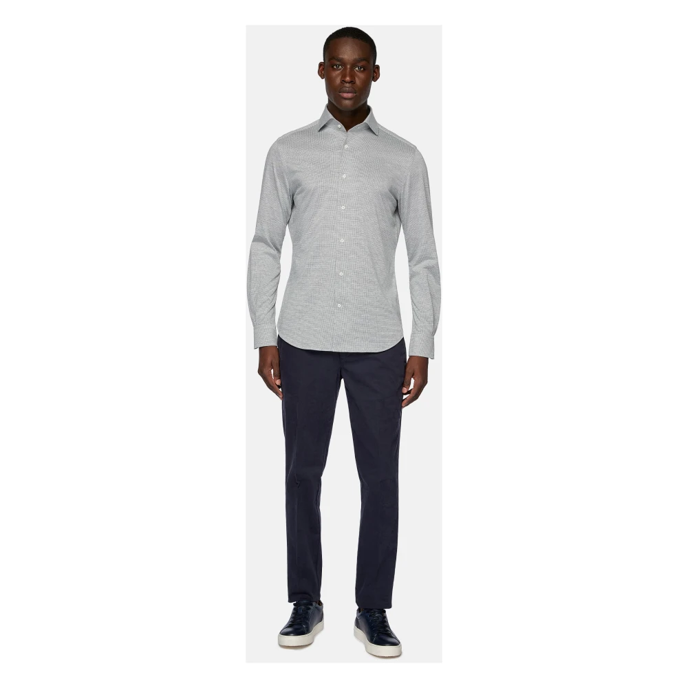 Boggi Milano Regular Fit Japanse Jersey Polo Shirt Gray Heren