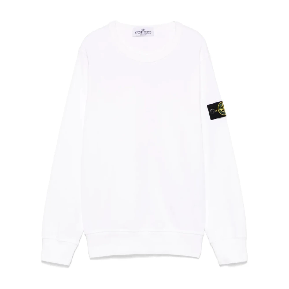 Stone Island Unisex Kids White Kids Sweatshirts With Felpa Style