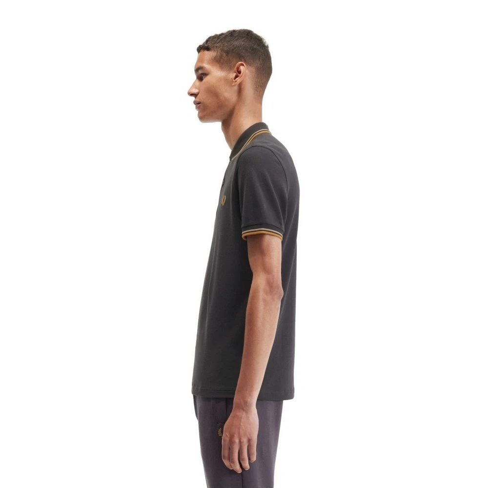 Fred Perry Antraciet Twin Tipped Polo Shirt Green Heren
