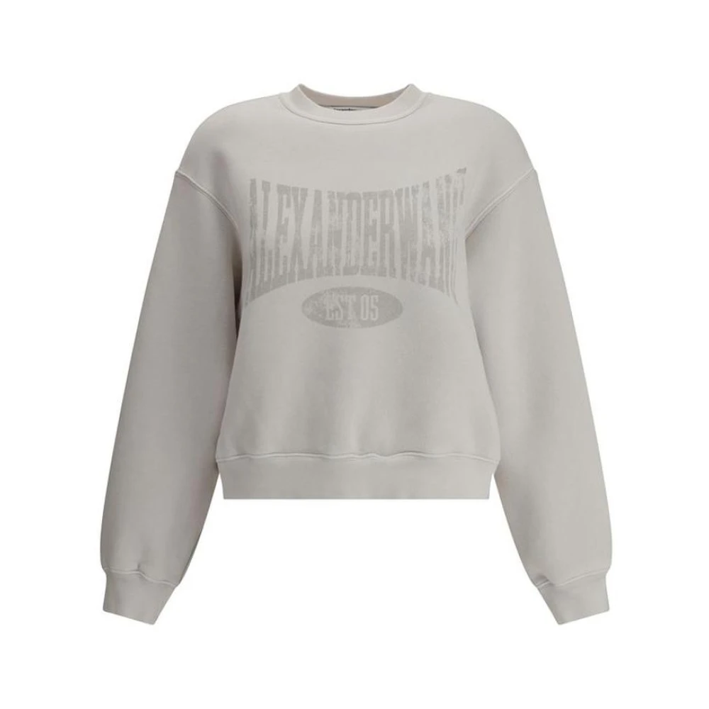 Alexander wang Monogram Grafische Crew Sweatshirt White Dames