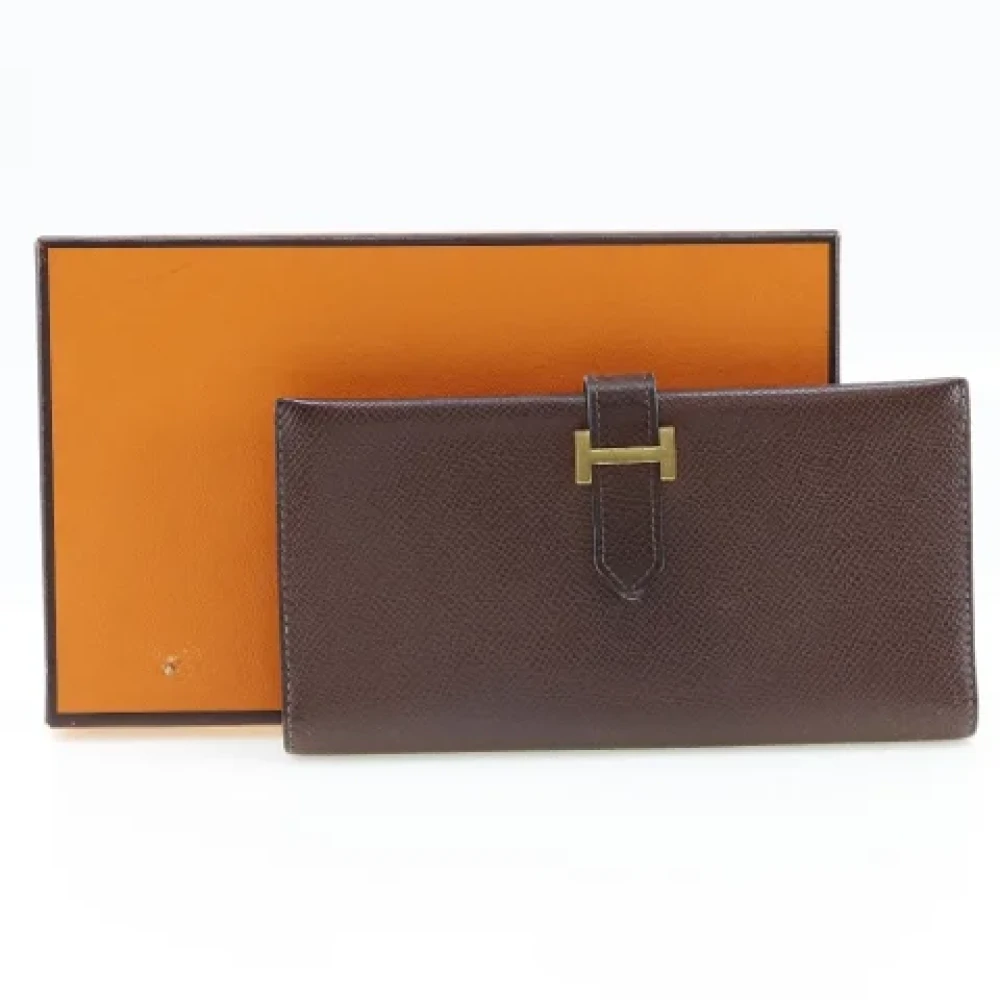 Hermès Vintage Pre-owned Leather wallets Brown Dames