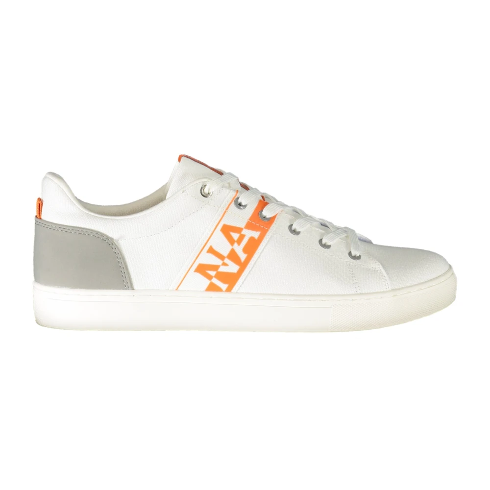 Napapijri Men's White Sporty Lace-Up Shoes Contrast Logo - Sneakers - 9 Uk- Shoes