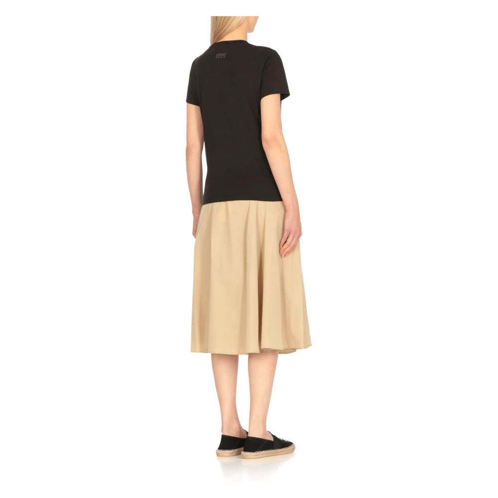Kenzo Zwart Katoenen T-shirt met Bedrukt Logo Black Dames