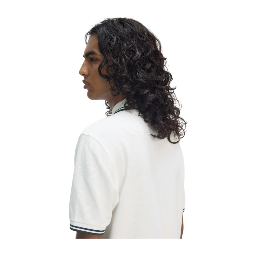 Fred Perry Polo met dubbele streep White Heren