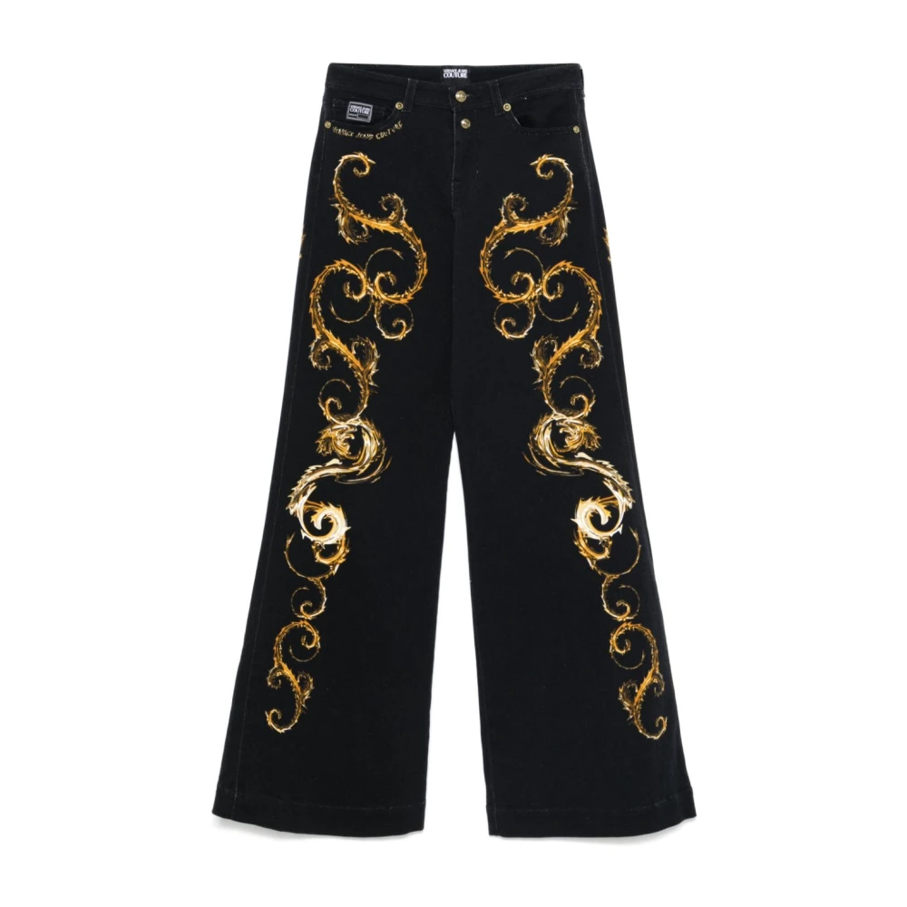 Versace Jeans Couture Zwarte Jeans voor Vrouwen Aw24 Black Dames