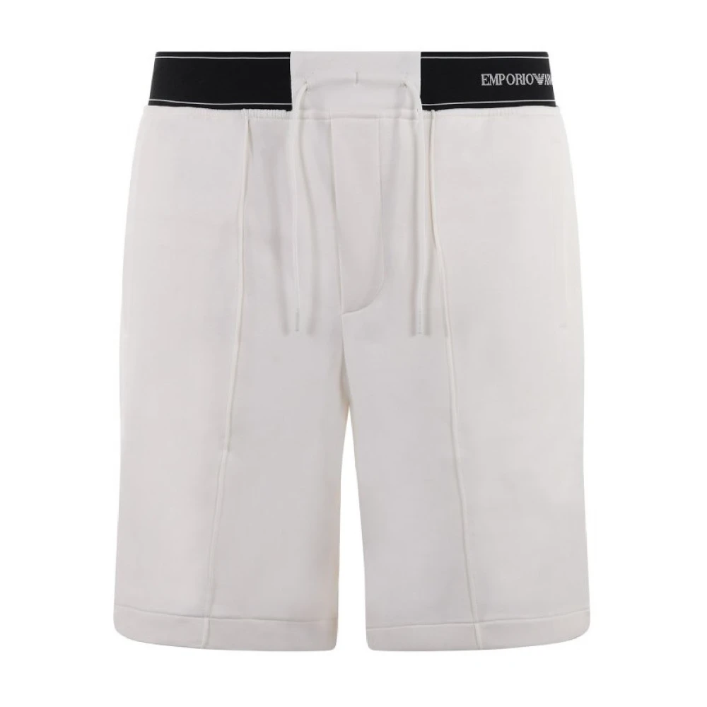 Emporio Armani Men's White Casual Shorts, S, Sweat Shorts 3R1pz71jhsz0101