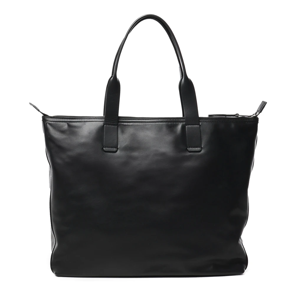 Dolce & Gabbana Zwarte Leren Winkel Tas Black Heren