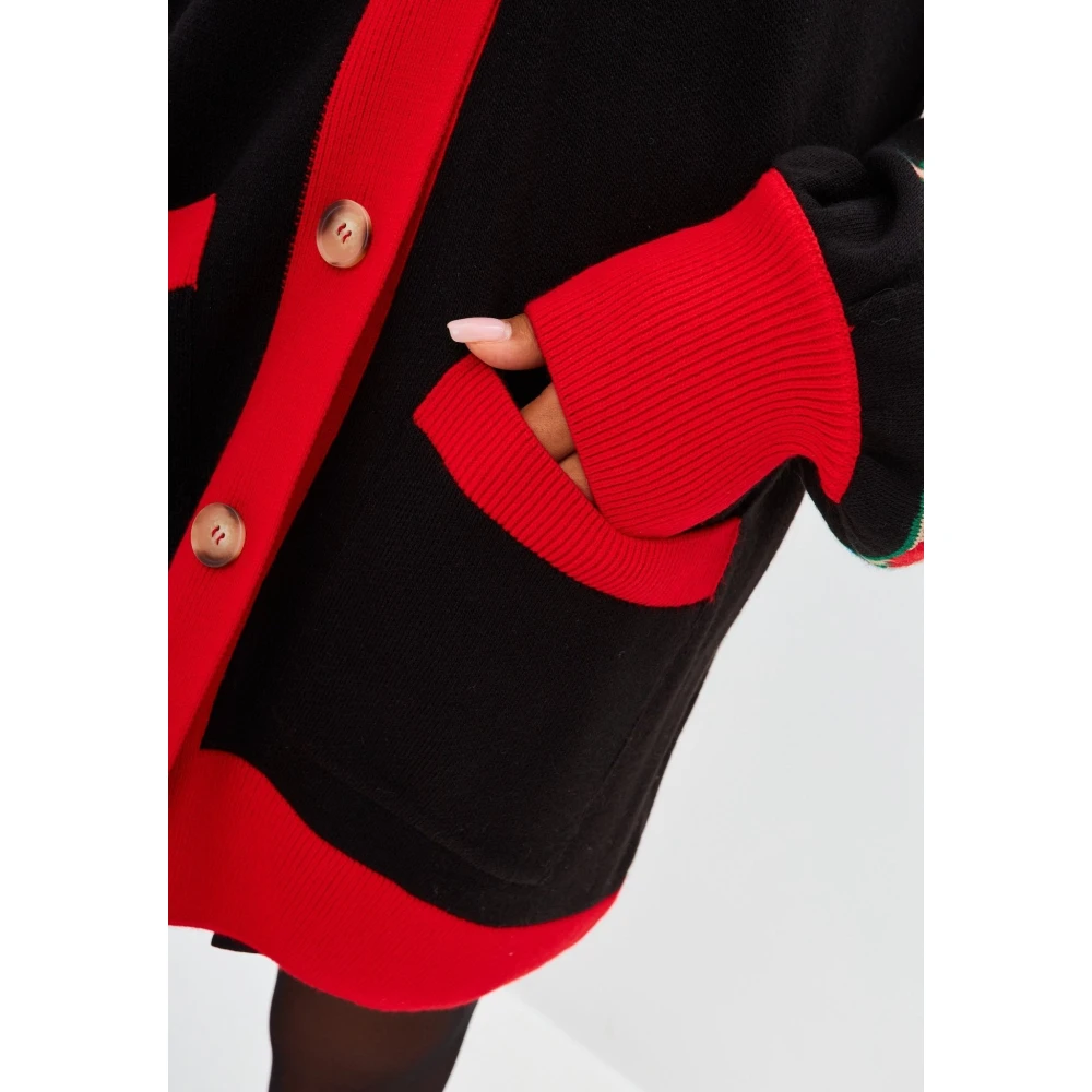 Cesare Gaspari Puffy Sleeve Cardigan Black Dames