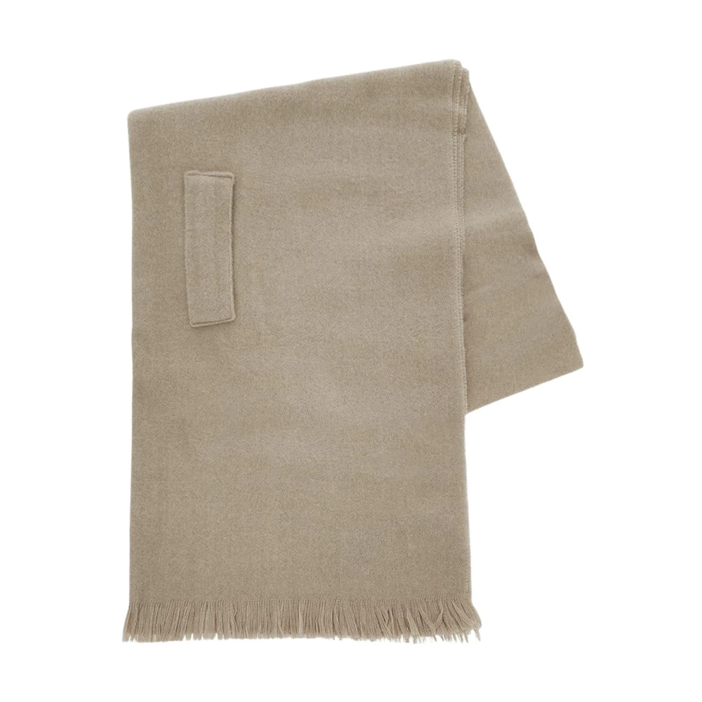 Gentryportofino Beige Wol Fringed Sjaal Beige Dames