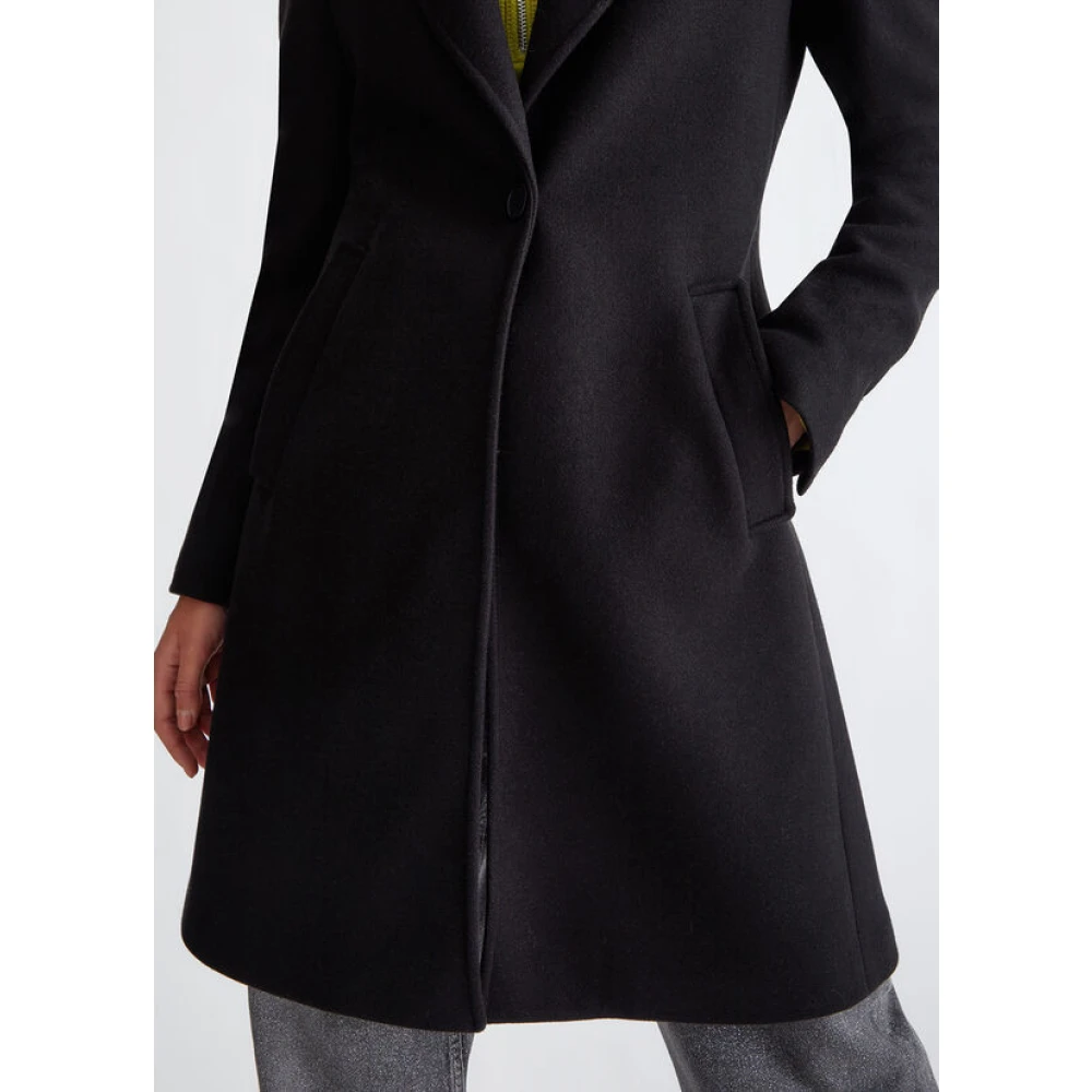 Liu Jo Wollen Jas met Revers Black Dames