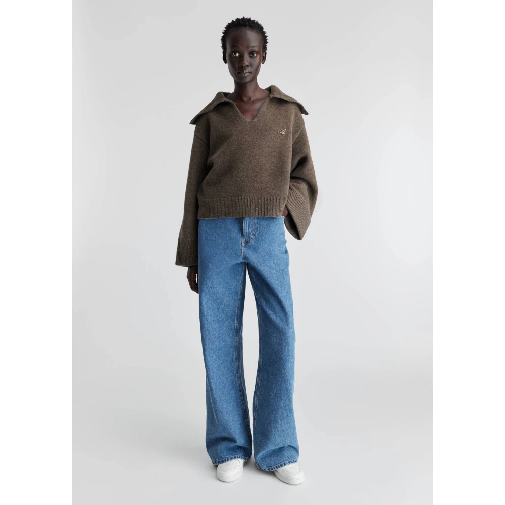 Axel Arigato Clio Cropped Sweater Brown Dames