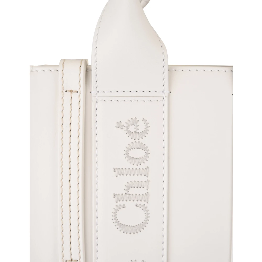 Chloé Witte Woody Mini Tote Tas White Dames