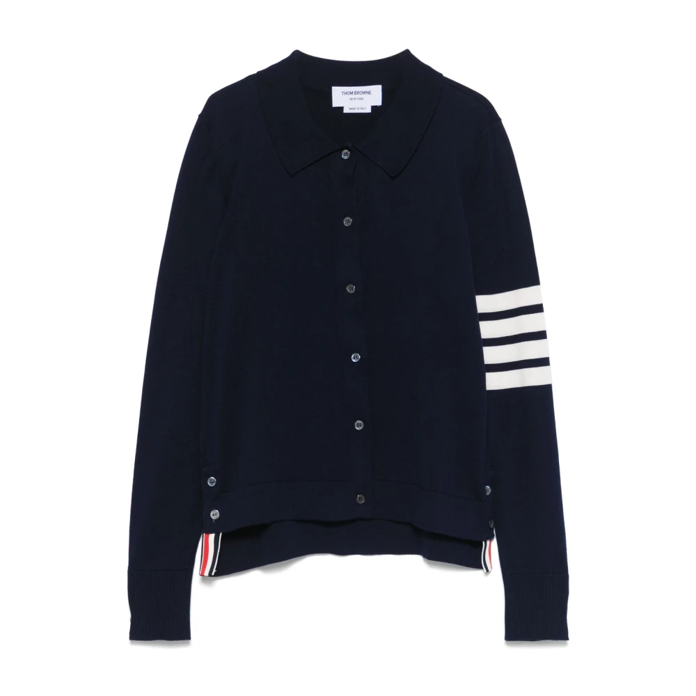 Thom Browne Blauwe Button-Up Shirt met Handtekeningdetails Blue Dames