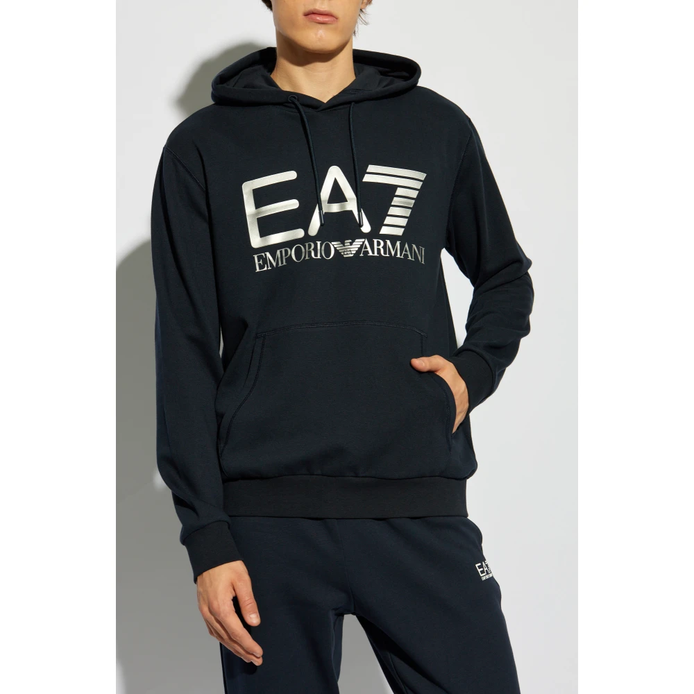 Emporio Armani EA7 Hoodie Blue Heren