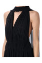 zwarte-zijden-chiffon-v-hals-jurk