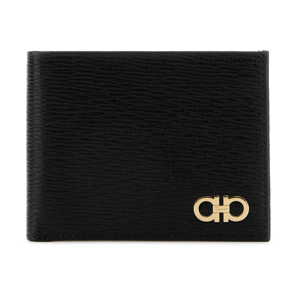 Salvatore Ferragamo Klassieke Zwarte Leren Portemonnee Black Heren