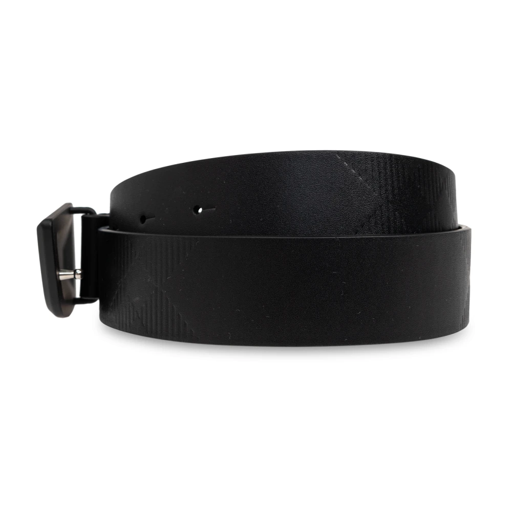 Burberry Leren riem Black Heren