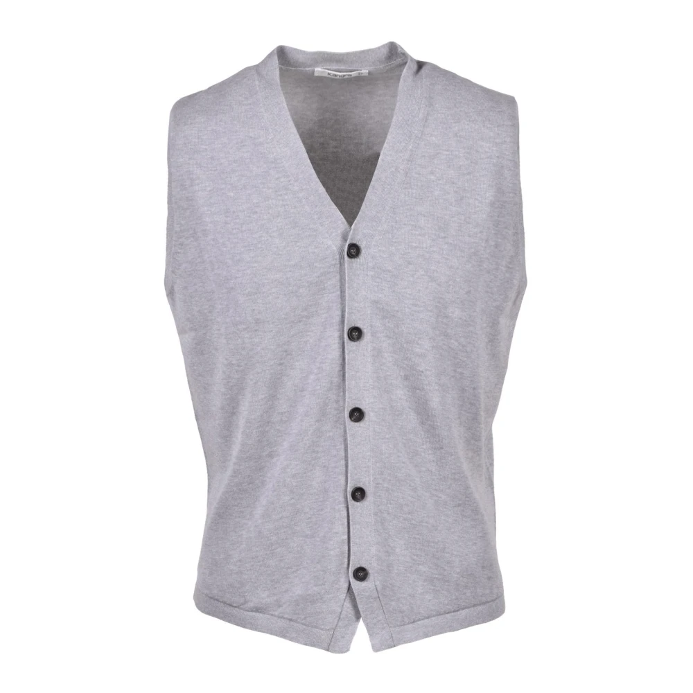 Kangra Katoenen Gebreid Vest Gray Heren