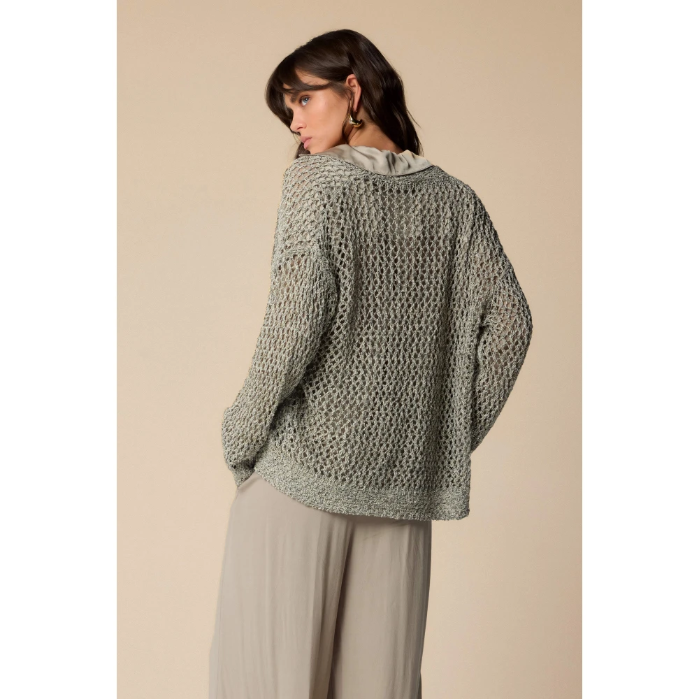 Kocca Kant Gebreide Trui Beige Dames