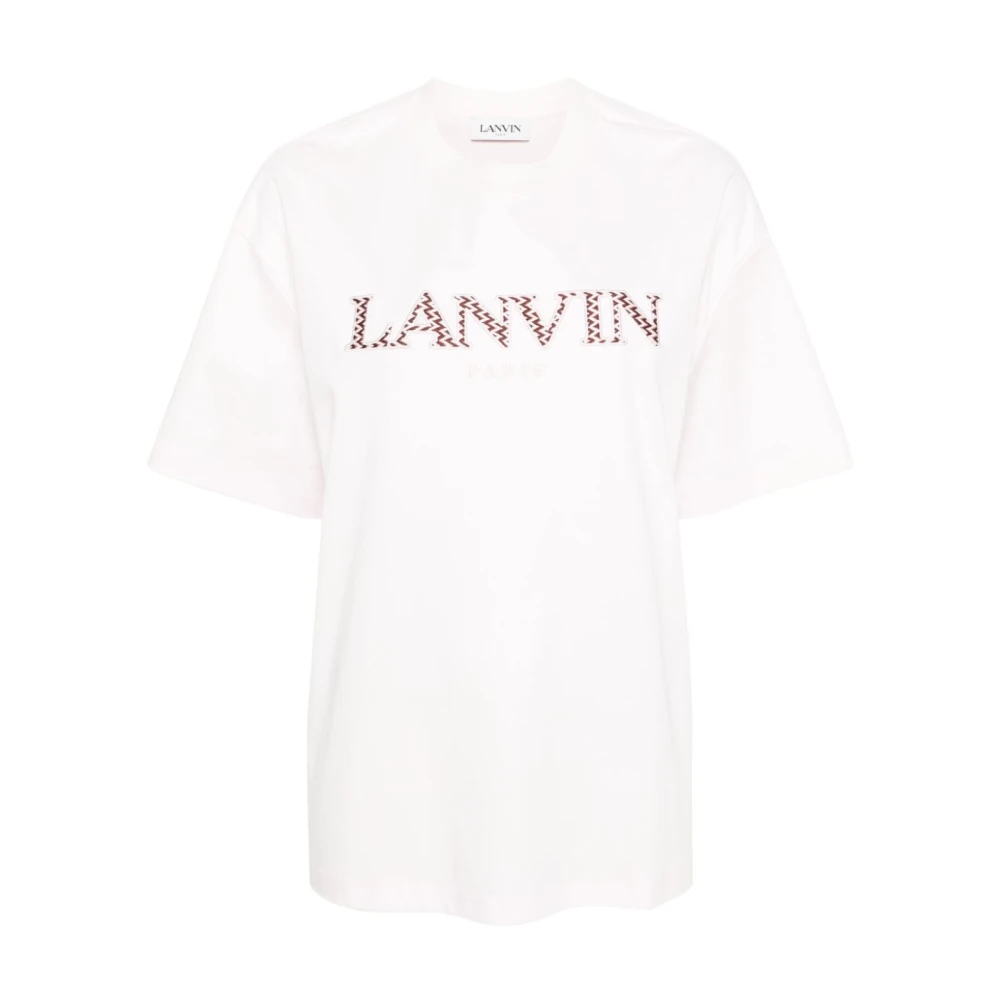 Lanvin Zachte Jersey Logo T-shirts en Polos Pink Dames
