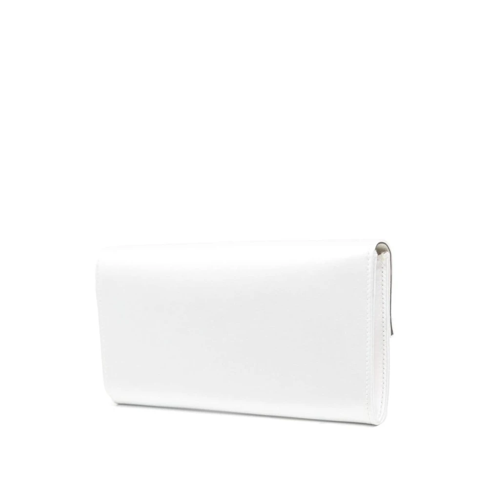 Jimmy Choo Ivoor Wit Envelop Clutch met Ketting Beige Dames