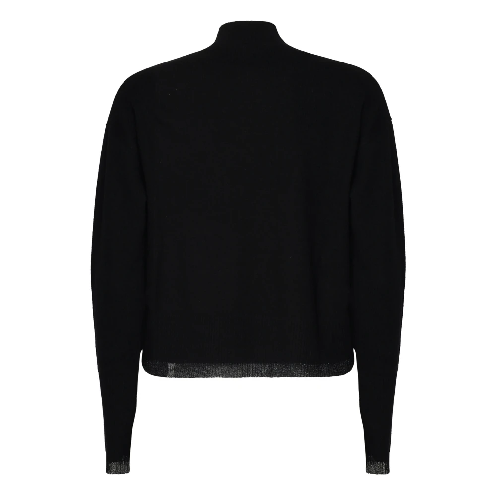 pinko Zwarte wollen trui met halve hoge hals Black Dames