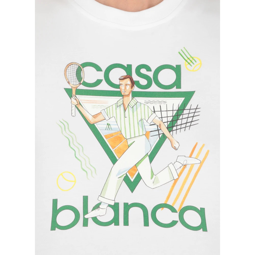 Casablanca Witte Katoenen T-shirt met Logoprint White Dames