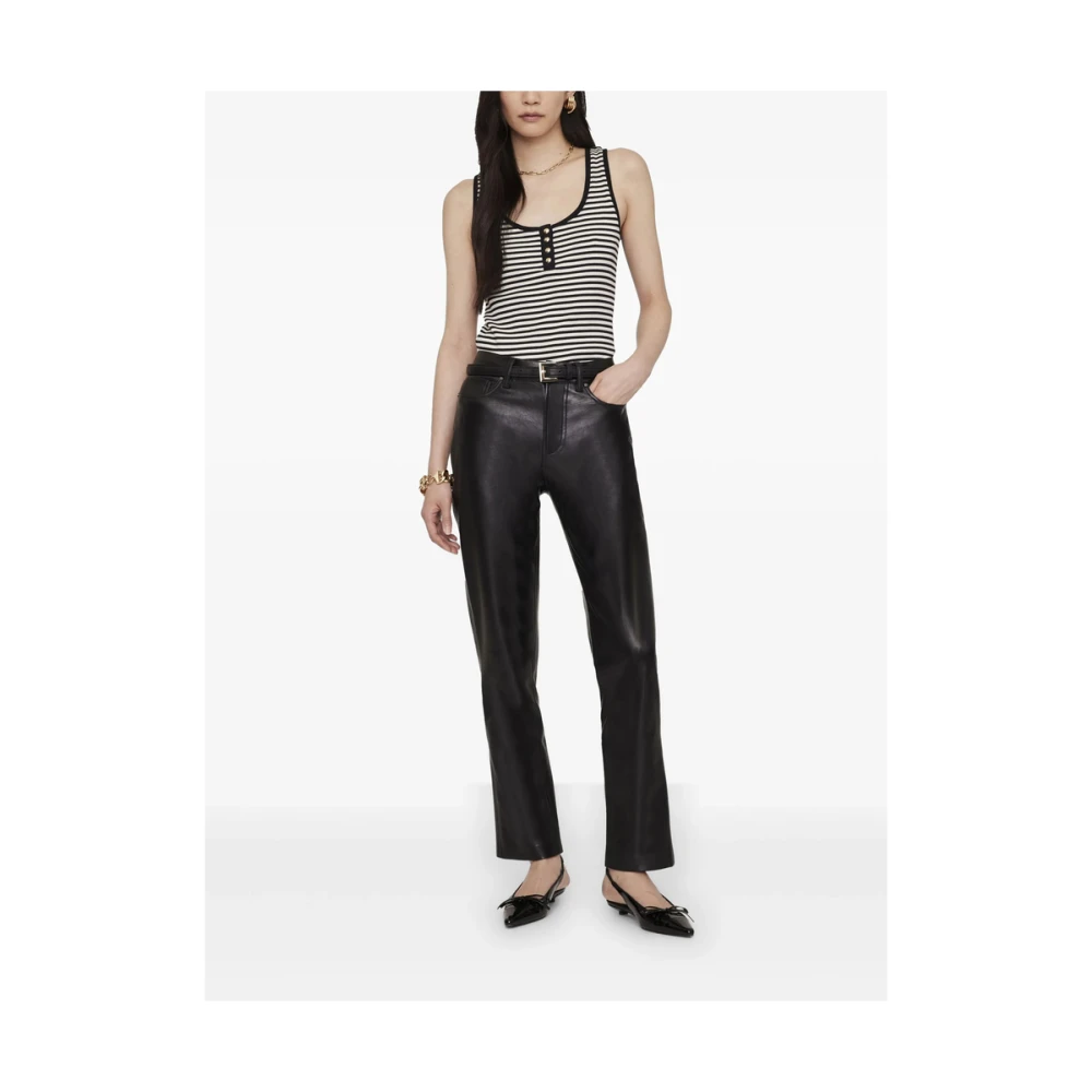 Anine Bing Zwarte Mouwloze Top met Ronde Hals Black Dames