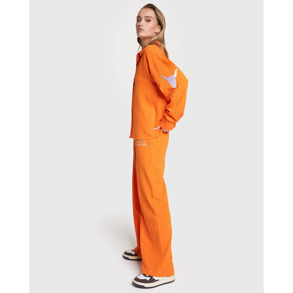 Alix The Label Gekreukelde Geweven Broek Orange Dames