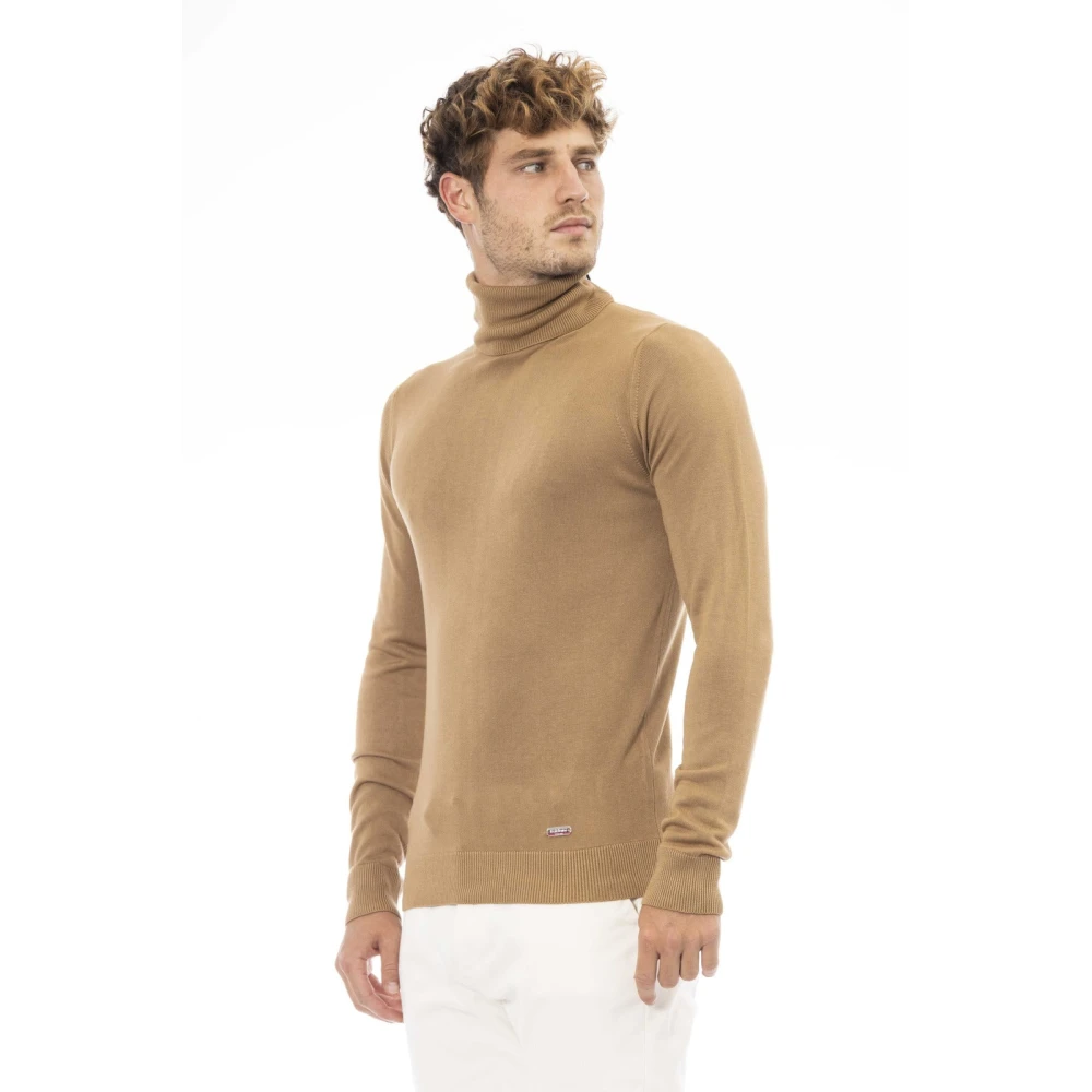 Baldinini Trendy Gebreide Trui met Monogram Detail Beige Heren