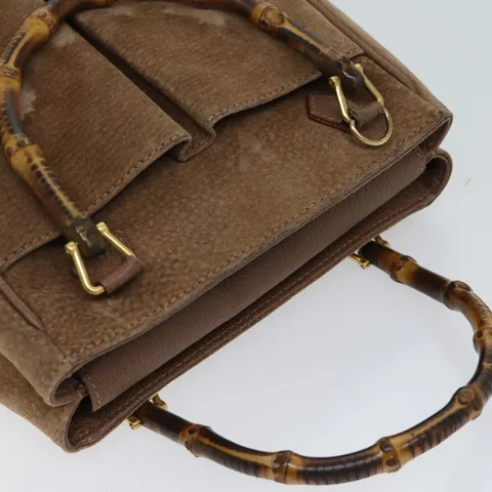 Gucci Vintage Pre-owned Suede handbags Beige Dames