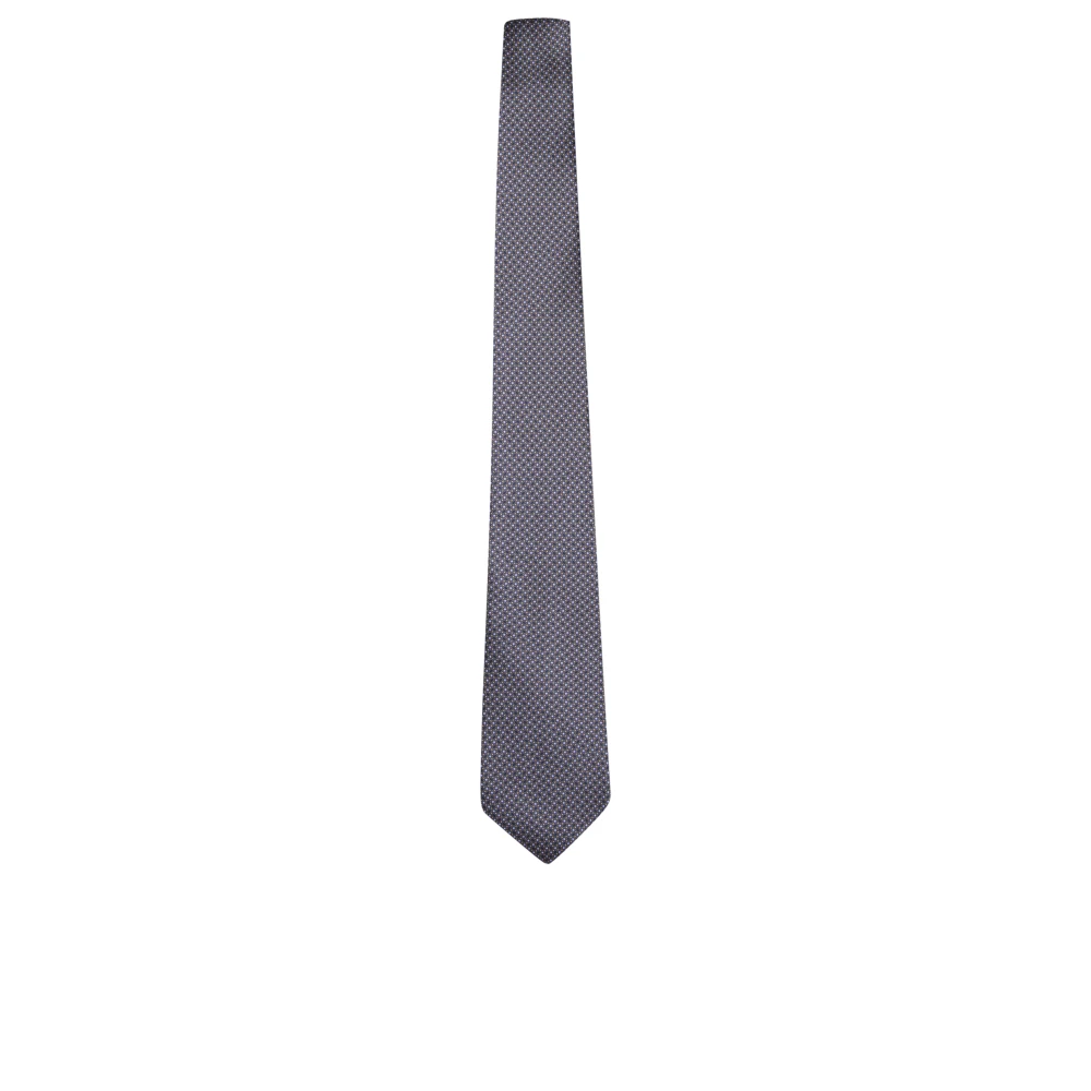 Canali Zijden stropdas met blauw micro-patroon Blue Heren