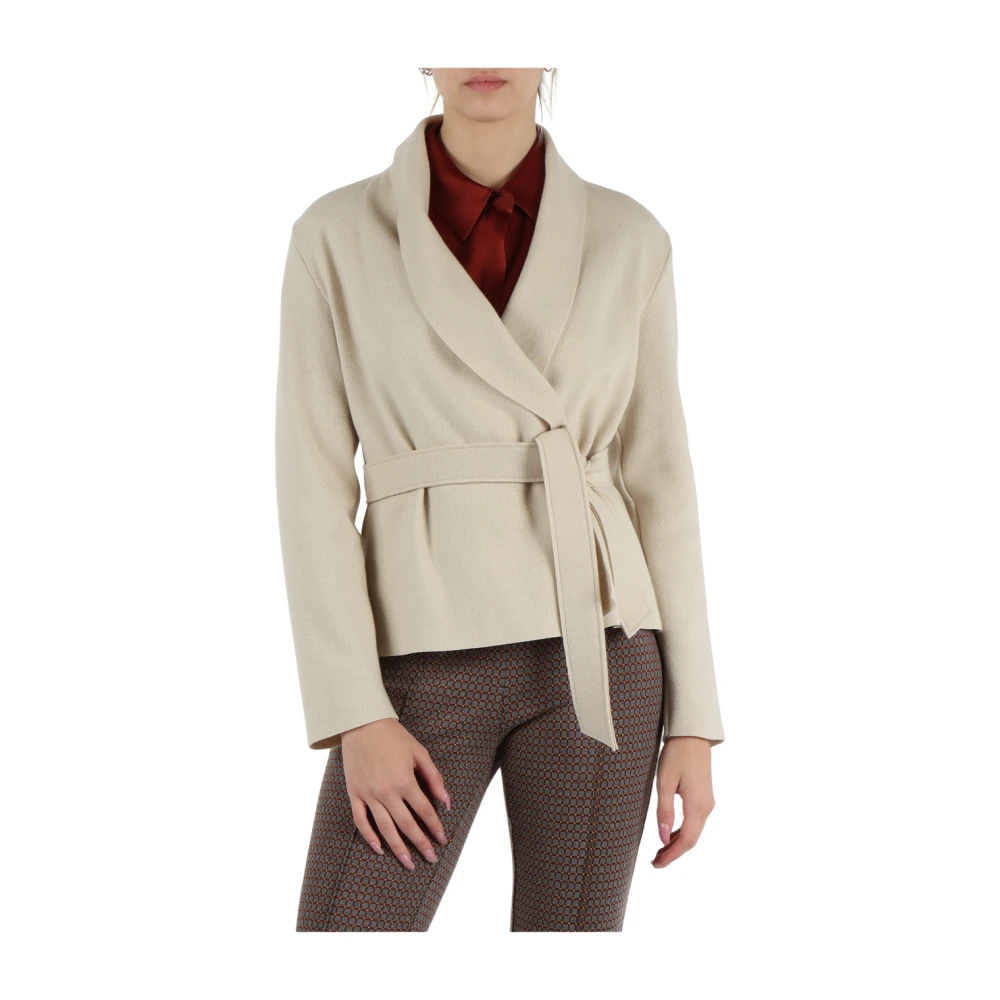 NIU Cardigan van zuivere wol met sjaalkraag Beige Dames