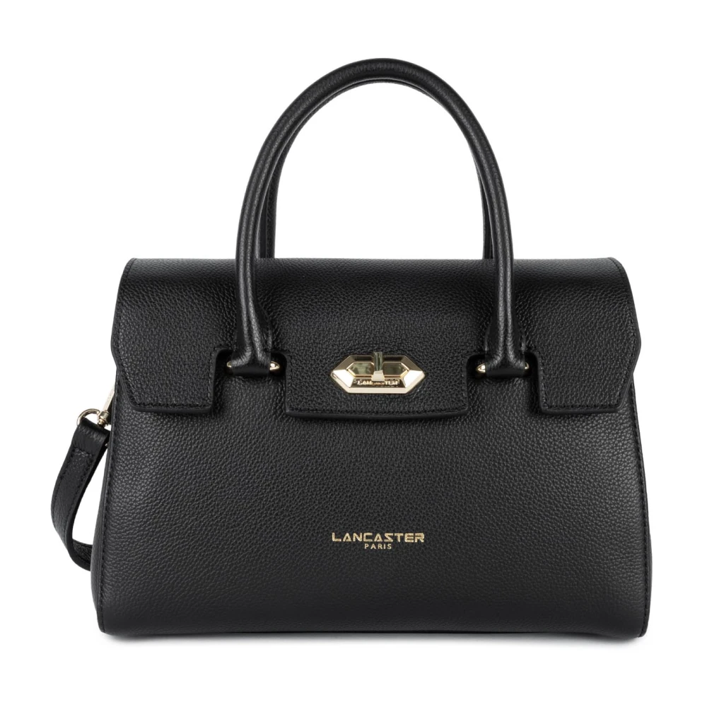 Lancaster Flap Handtas met Metalen Sluiting Black Dames