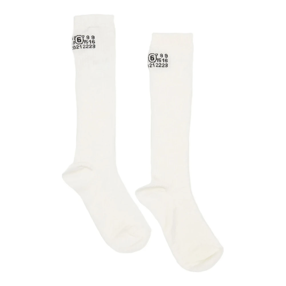 Mm6 Maison Margiela Vrouw Wit Ondergoed Dames, S, Katoen, Bootleg Sock