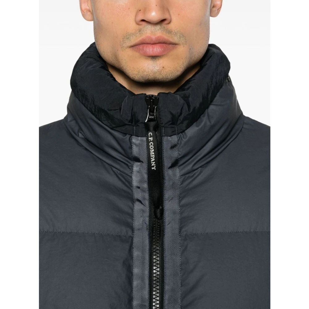 C.P. Company Blauwe Pufferjas Zonder Capuchon Black Heren