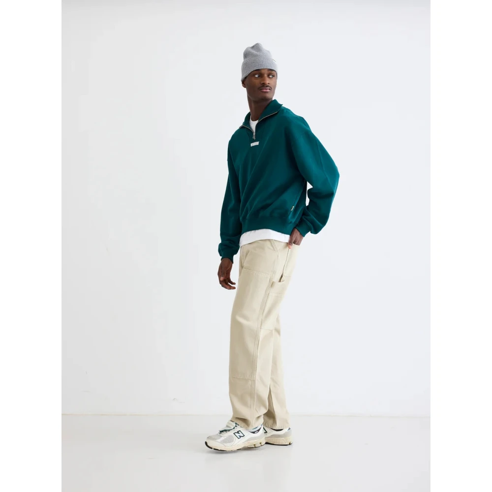 Woodbird Stijlvolle Half Zip Sweatshirt Green Heren
